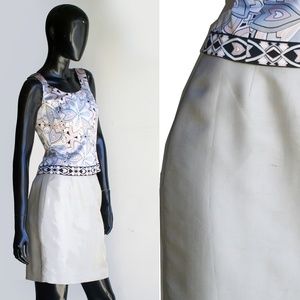 Silver Gray Silk Skirt by Ann Mali Size  6